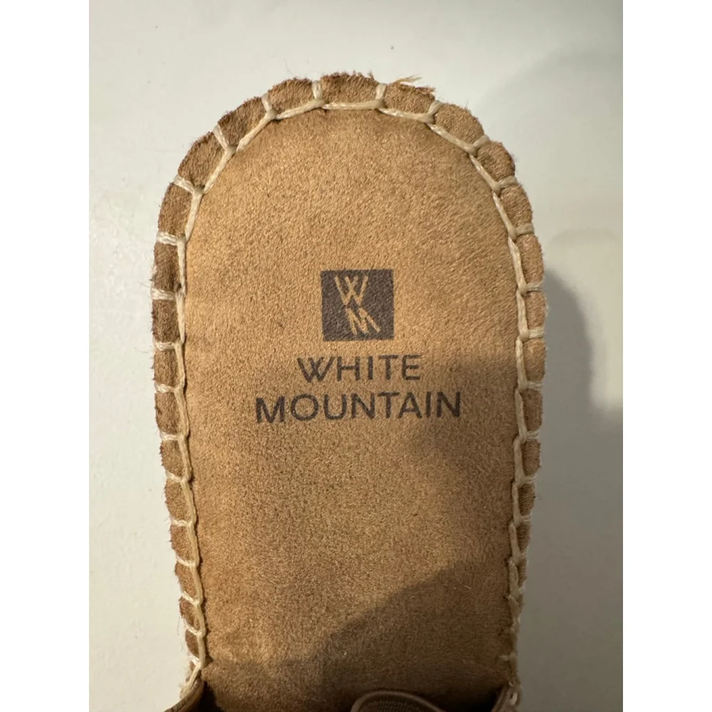 White Mountain Espadrille Wedge Sandals Tan Size 9.5